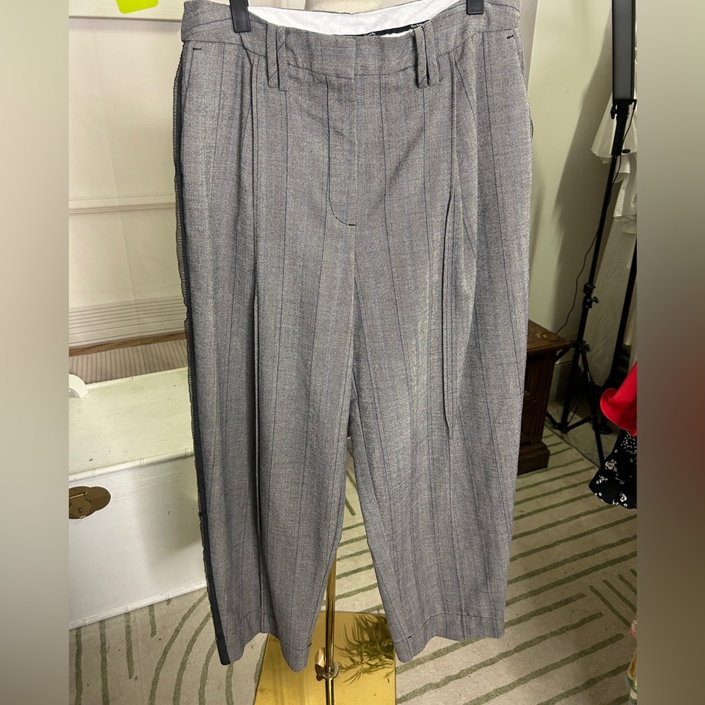 Ganni Gray Wide Leg Pants High Waisted Tailored - Picture 5 of 7